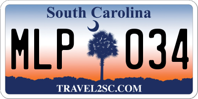 SC license plate MLP034