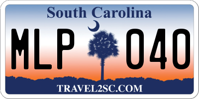 SC license plate MLP040