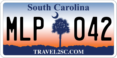 SC license plate MLP042