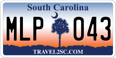 SC license plate MLP043