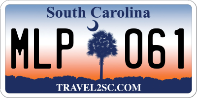 SC license plate MLP061
