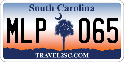 SC license plate MLP065