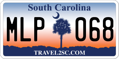 SC license plate MLP068