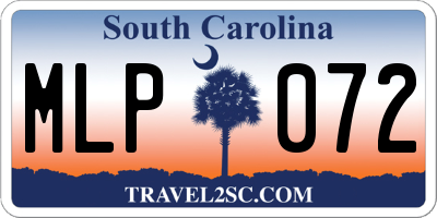 SC license plate MLP072