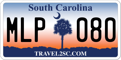 SC license plate MLP080
