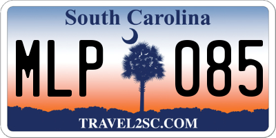 SC license plate MLP085