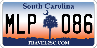 SC license plate MLP086