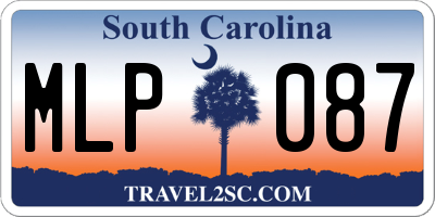 SC license plate MLP087