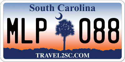 SC license plate MLP088