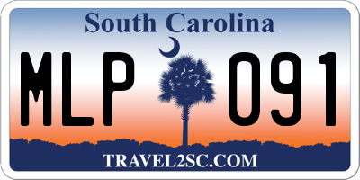 SC license plate MLP091