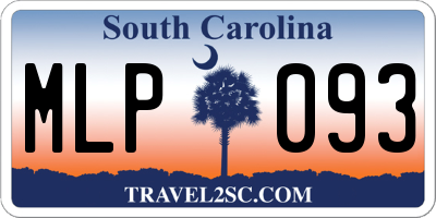 SC license plate MLP093