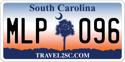 SC license plate MLP096