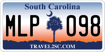 SC license plate MLP098