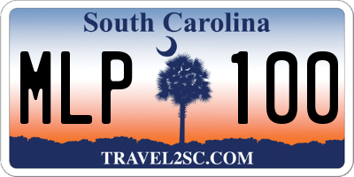 SC license plate MLP100