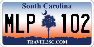 SC license plate MLP102