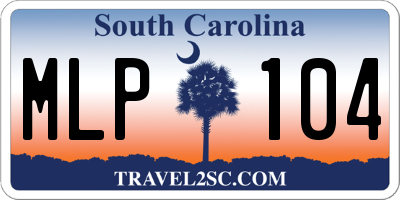 SC license plate MLP104