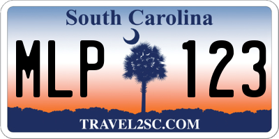 SC license plate MLP123
