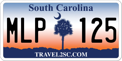 SC license plate MLP125