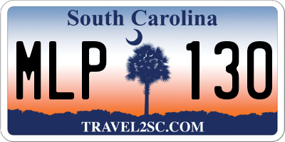 SC license plate MLP130