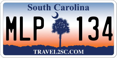 SC license plate MLP134