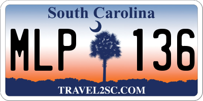 SC license plate MLP136