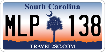 SC license plate MLP138