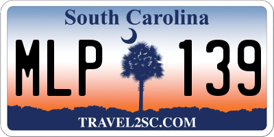 SC license plate MLP139