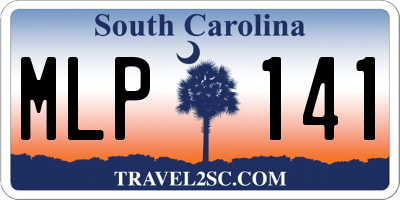 SC license plate MLP141