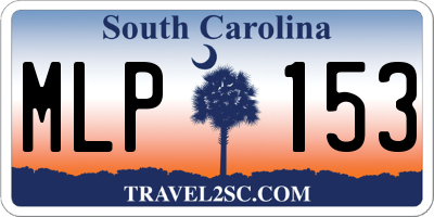 SC license plate MLP153