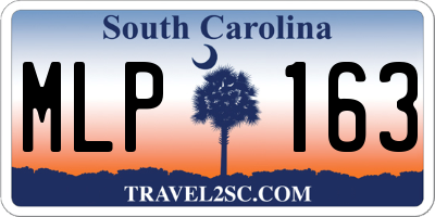 SC license plate MLP163