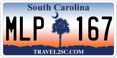 SC license plate MLP167