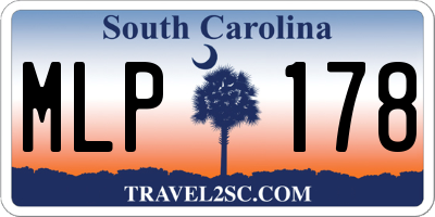 SC license plate MLP178