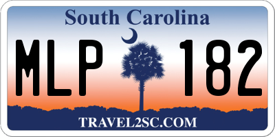 SC license plate MLP182
