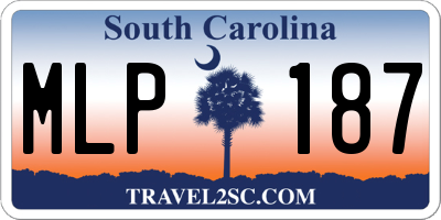 SC license plate MLP187