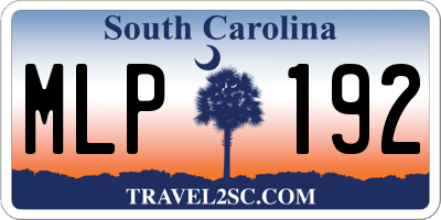 SC license plate MLP192
