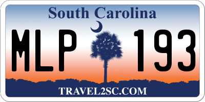 SC license plate MLP193