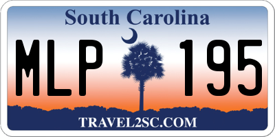 SC license plate MLP195