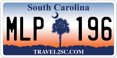 SC license plate MLP196