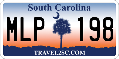 SC license plate MLP198