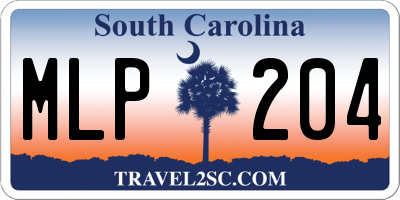 SC license plate MLP204