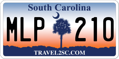 SC license plate MLP210