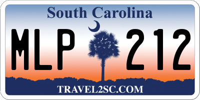 SC license plate MLP212