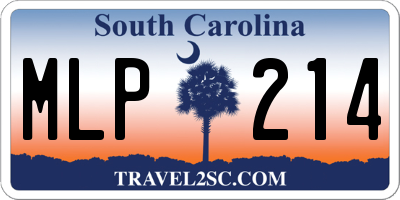 SC license plate MLP214