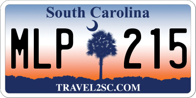 SC license plate MLP215