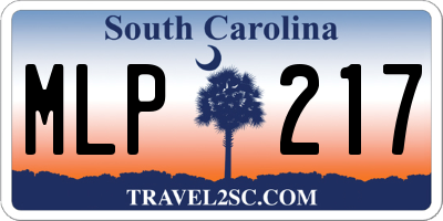 SC license plate MLP217