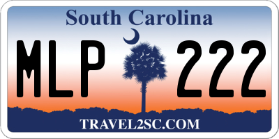 SC license plate MLP222