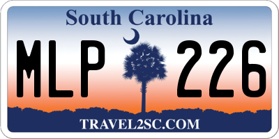 SC license plate MLP226