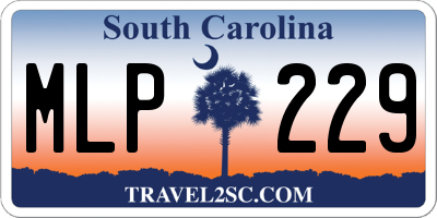 SC license plate MLP229