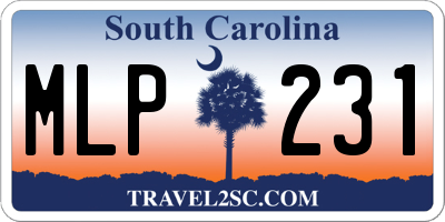 SC license plate MLP231