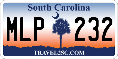 SC license plate MLP232